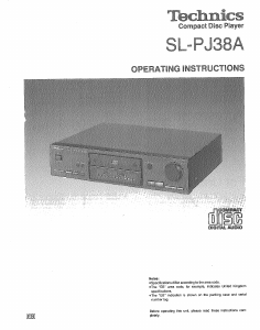 Handleiding Technics SL-PJ38 CD speler