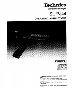 Handleiding Technics SL-PJ44A CD speler