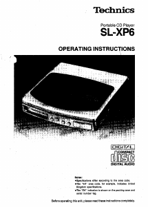 Handleiding Technics SL-XP1 CD speler