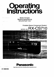 Bruksanvisning Panasonic RX-CS710 Stereoanläggning