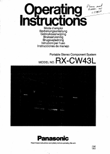 Bruksanvisning Panasonic RX-CW43 Stereoanläggning