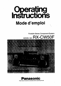 Bruksanvisning Panasonic RX-CW50 Stereoanläggning