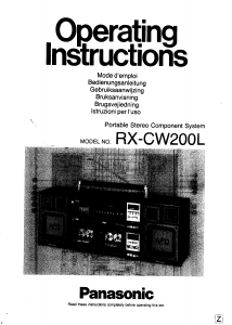 Bruksanvisning Panasonic RX-CW200 Stereoanläggning