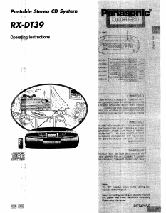 Bruksanvisning Panasonic RX-DT39 Stereoanläggning