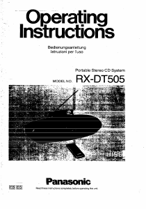 Bruksanvisning Panasonic RX-DT505 Stereoanläggning
