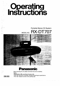 Bruksanvisning Panasonic RX-DT707 Stereoanläggning