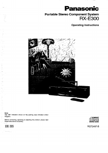 Bruksanvisning Panasonic RX-E300 Stereoanläggning