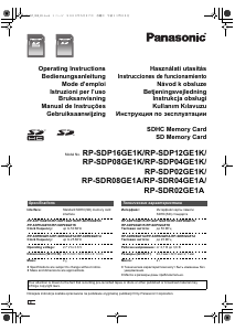 Manual Panasonic RP-SDP02GE1K Cartão SD