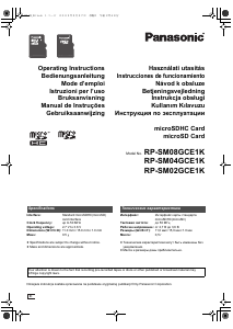 Manual de uso Panasonic RP-SM02GCE1K Tarjeta SD