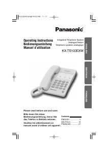 Manual Panasonic KX-TS100EXW Phone