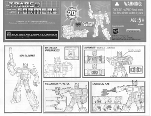 Manual Hasbro 80500 Transformers 20th Anniversary Optimus Prime