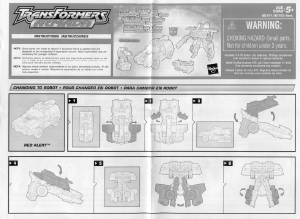 Hướng dẫn sử dụng Hasbro 80721 Transformers Armada Red Alert with Longarm