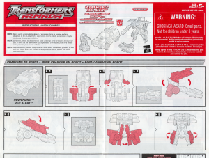 Hướng dẫn sử dụng Hasbro 80789 Transformers Armada Powerlinx Red Alert