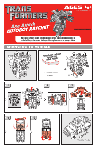 사용 설명서 Hasbro 82435 Transformers Axe Attack Autobot Ratchet