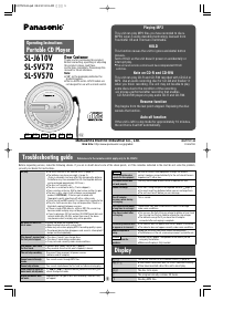 Manual Panasonic SL-J610V Discman
