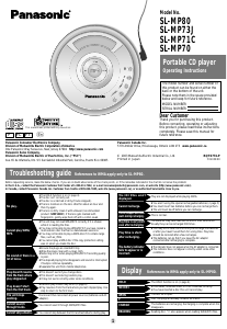 Manual Panasonic SL-MP73JPY Discman