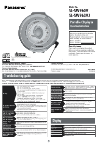 Bruksanvisning Panasonic SL-SW960VP Discman