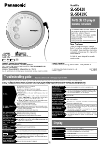 Bruksanvisning Panasonic SL-SX420P Discman