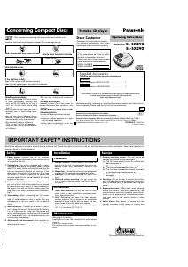 Manual Panasonic SL-SX290 Discman