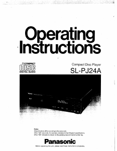 Bruksanvisning Panasonic SL-PJ24A CD-spelare