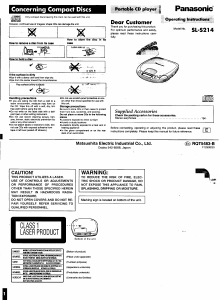 Manual Panasonic SL-S214 Discman