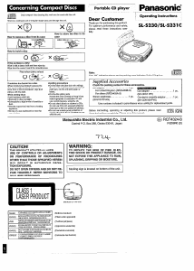 Handleiding Panasonic SL-S230 Discman