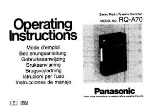 Bruksanvisning Panasonic RQ-A70 Kassettbandspelare