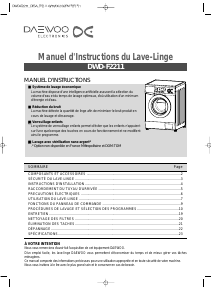 Mode d’emploi Daewoo DWD-F2211 Lave-linge
