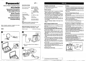 Handleiding Panasonic RQ-SW20 Cassetterecorder