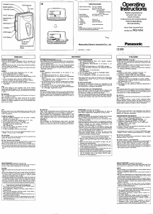 Bedienungsanleitung Panasonic RQ-V54 Kassettenrekorder