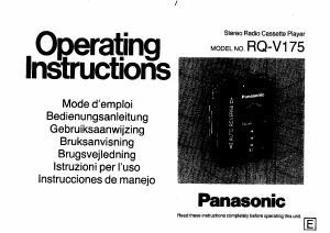 Manual Panasonic RQ-V175 Cassette Recorder