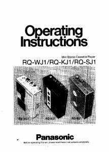 Mode d’emploi Panasonic RQ-WJ1 Enregistreur de cassettes