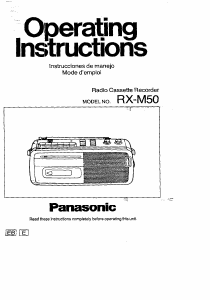 Manual Panasonic RX-M50 Cassette Recorder