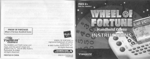 Handleiding Hasbro Wheel Of Fortune Handheld