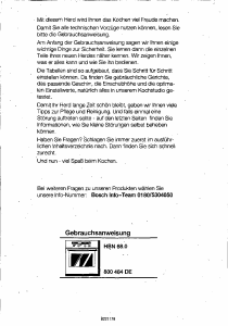 Bedienungsanleitung Bosch HBN6850 Backofen
