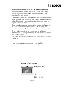 Mode d’emploi Bosch HBC83K550N Micro-onde