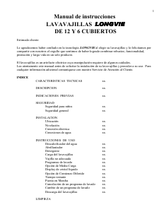Manual de uso Longvie LV4606B Lavavajillas