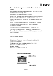 Bedienungsanleitung Bosch HBC86K771N Mikrowelle