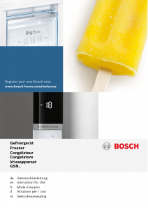 Manual Bosch GSN54AW41 Freezer