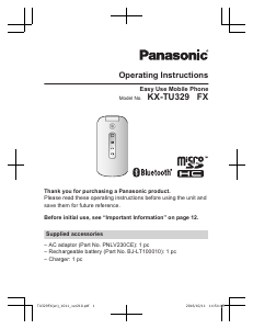 Handleiding Panasonic KX-TU329FXME Mobiele telefoon