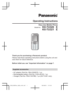 Handleiding Panasonic KX-TU321EBE Mobiele telefoon