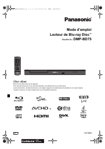 Mode d’emploi Panasonic DMP-BD75EF Lecteur de blu-ray