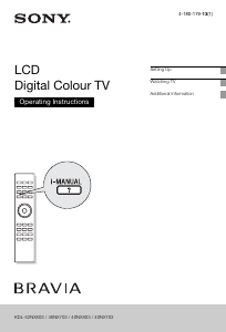 Bruksanvisning Sony Bravia KDL-40NX803 LCD TV