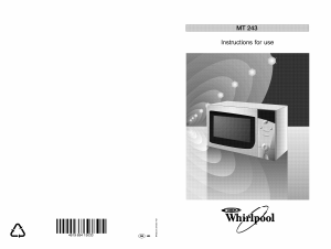 Bruksanvisning Whirlpool MT 243 Black Mikrovågsugn