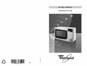 Bruksanvisning Whirlpool MT 265 WH WP Mikrovågsugn