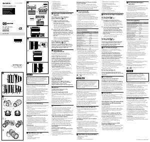 Bedienungsanleitung Sony SEL2470GM Objektiv