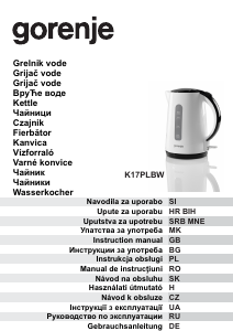 Посібник Gorenje K17PLBW Чайник