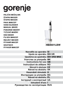 Manuál Gorenje HBX601LBW Ruční mixér