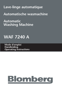 Handleiding Blomberg WAF 7240 A Wasmachine