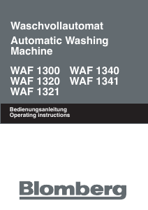 Handleiding Blomberg WAF 1321 Wasmachine